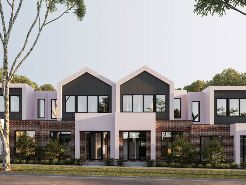 Modern residential houses in a row