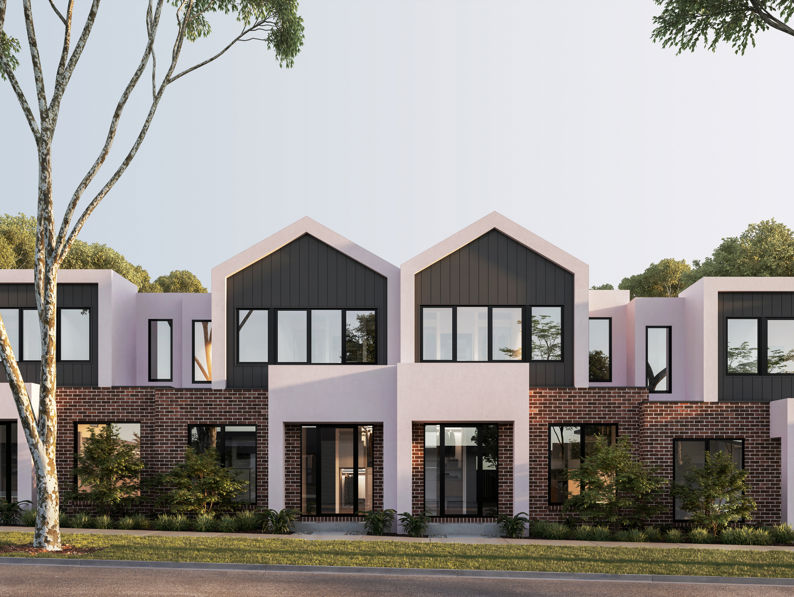 Modern residential houses in a row