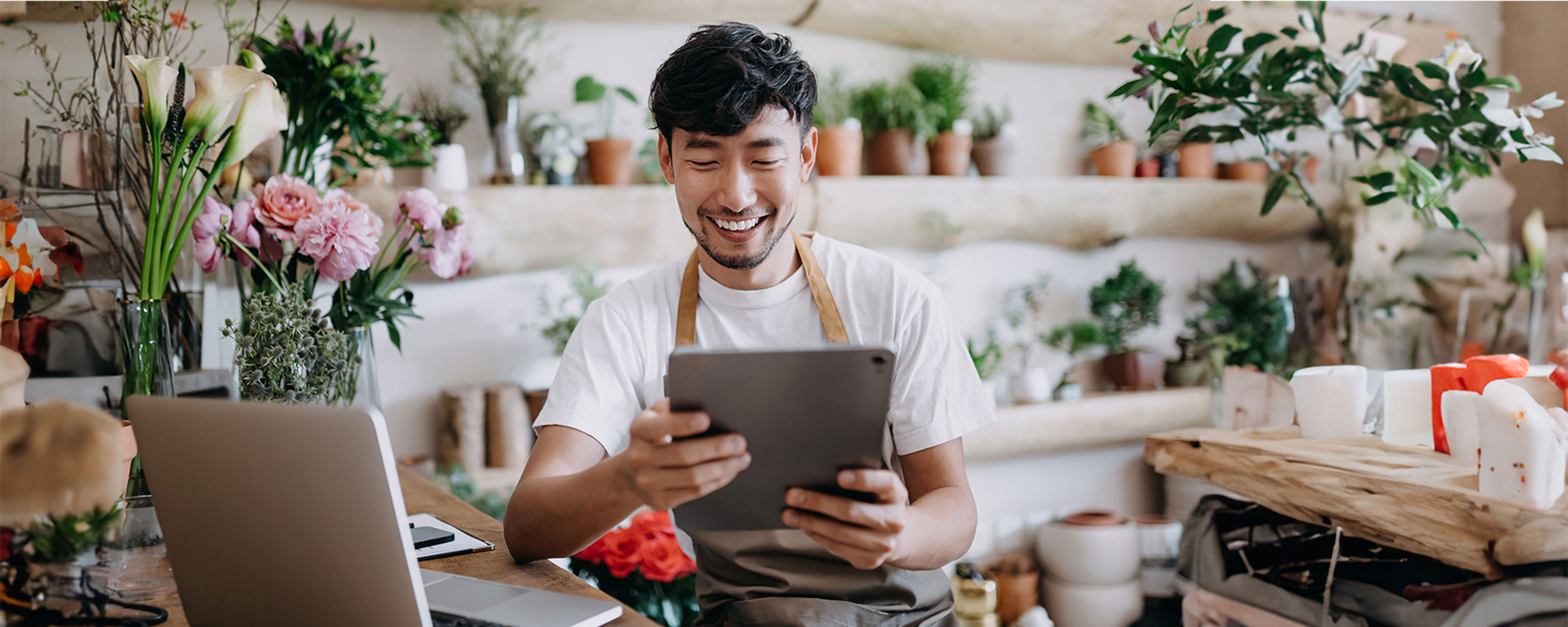Male Florist Owner Of Small Business Flower