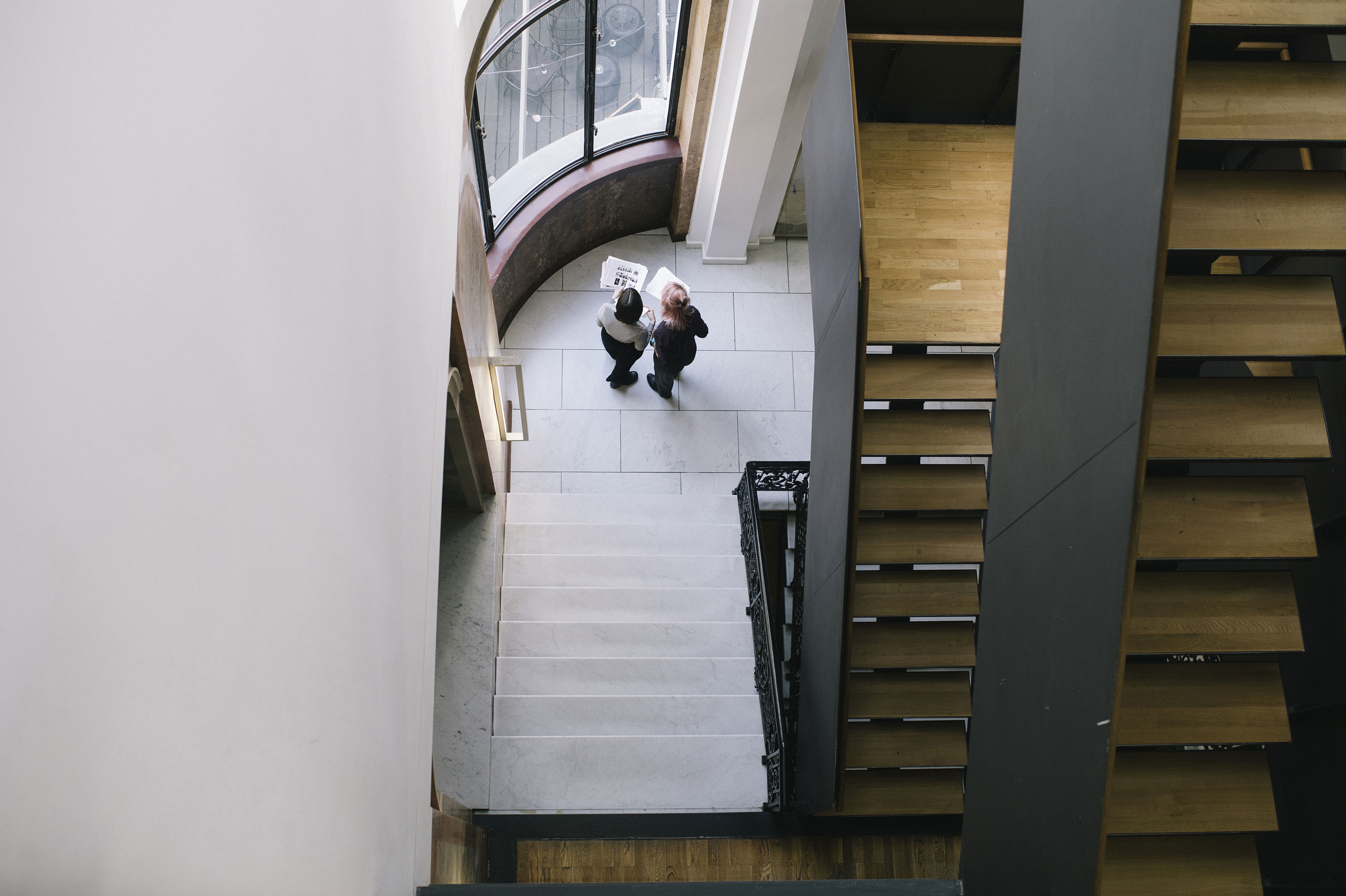 Aerial View Of Office Stairwell