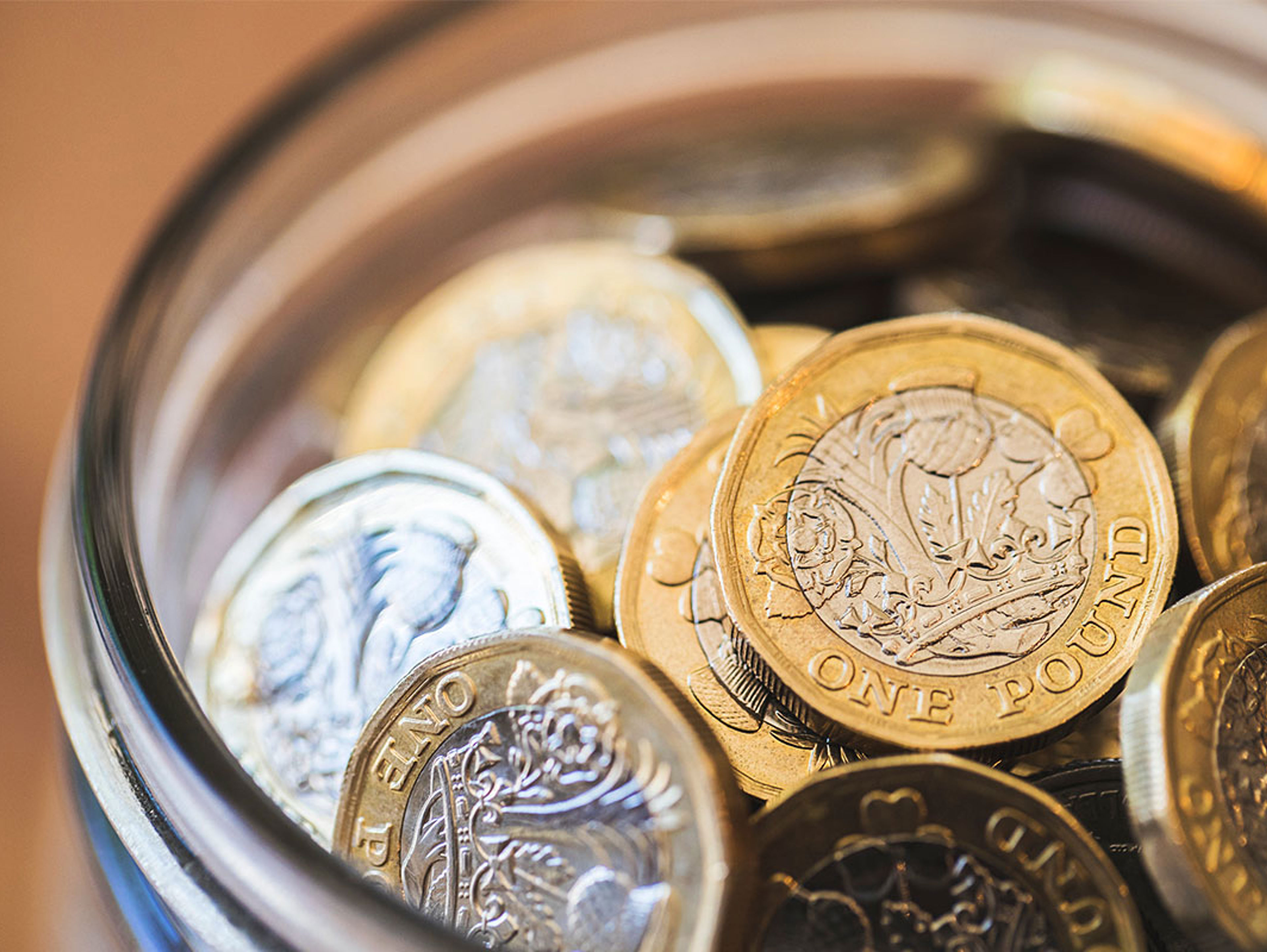Pound Coins In A Jar