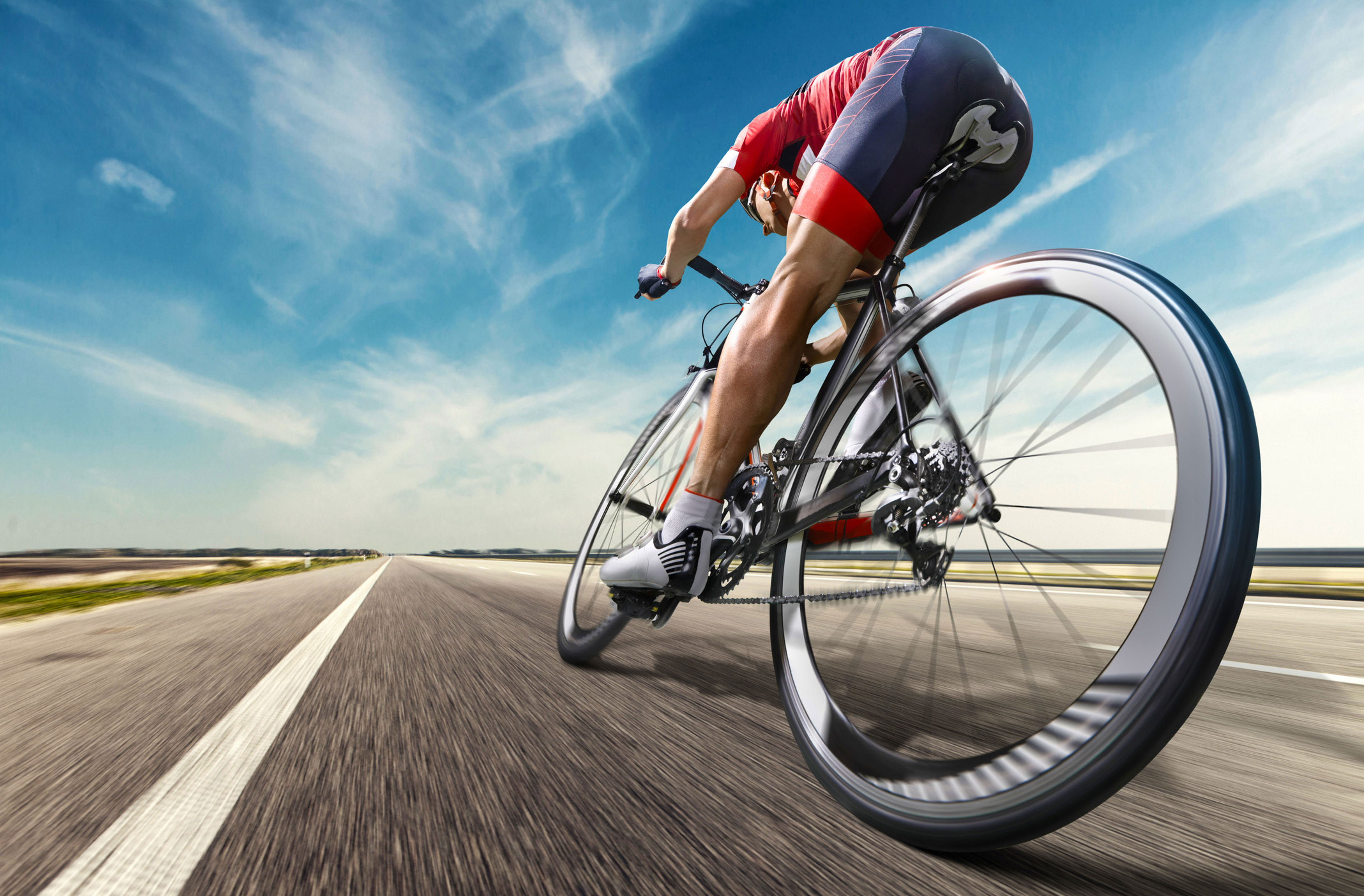 Cyclist On Road
